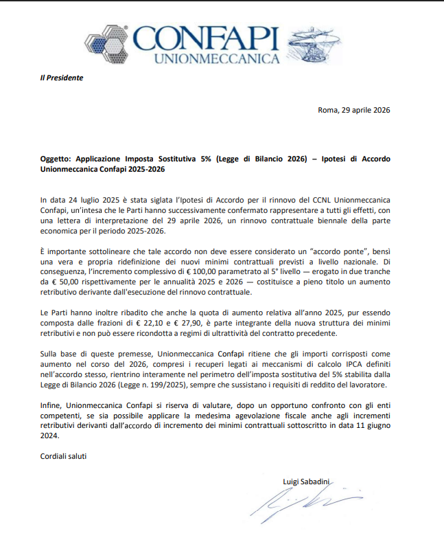 comunicato unionmeccanica confapi
